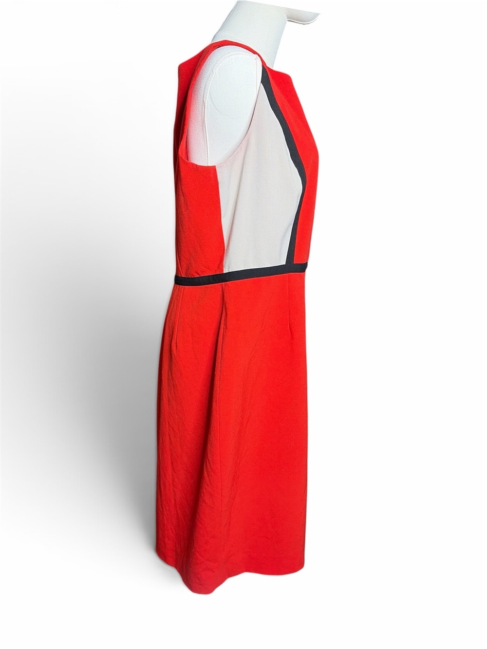 Ellen Tracy Red Colorblock Sleeveless Sheath Dress Size 14 ptp 19 1/2”-22” - Picture 4 of 7